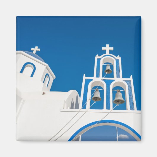 Monumenten | Greek Blue Dome Church Magneet (Voorkant)