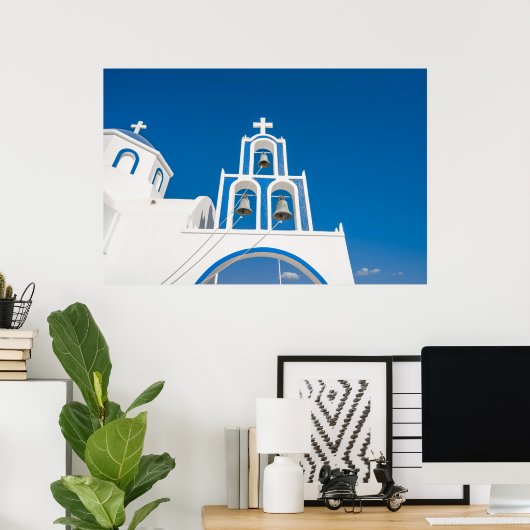 Monumenten | Greek Blue Dome Church Poster (Thuiskantoor)