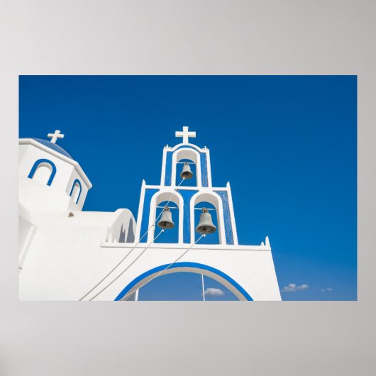 Monumenten | Greek Blue Dome Church Poster (Voorkant)