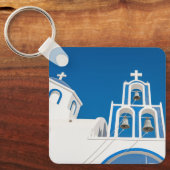 Monumenten | Greek Blue Dome Church Sleutelhanger (Voorkant)