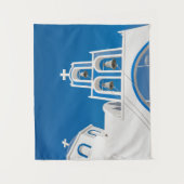 Monumenten | Greek Blue Dome Church Wandkleed (Voorkant)