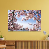 Monumenten | Jefferson Memorial Cherry Blossoms Canvas Afdruk (Insitu (Woonkamer))