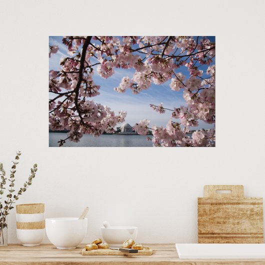 Monumenten | Jefferson Memorial Cherry Blossoms Poster (Keuken)