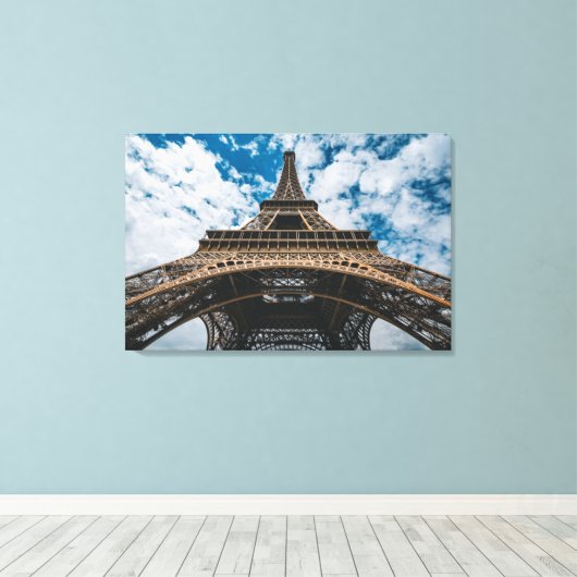 Monumenten | Looking Up at the Eiffel Tower Canvas Afdruk (Insitu (Houten vloer))