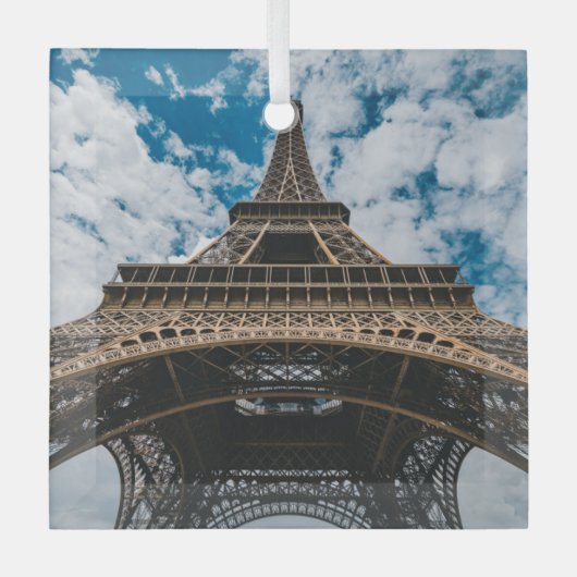 Monumenten | Looking Up at the Eiffel Tower Glas Ornament (Voorkant)
