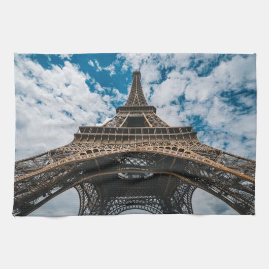 Monumenten | Looking Up at the Eiffel Tower Theedoek (Horizontaal)