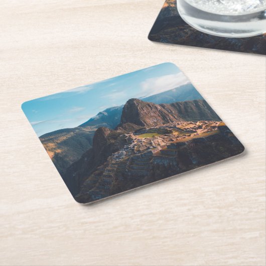 Monumenten Machu Picchu, Peru Kartonnen Onderzetters (Schuin)