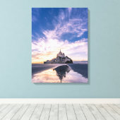 Monumenten Mount Saint-Michel, Normandy Frankrijk Canvas Afdruk (Insitu (Houten vloer))
