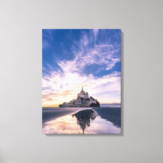 Monumenten Mount Saint-Michel, Normandy Frankrijk Canvas Afdruk (Voorkant)