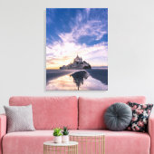 Monumenten Mount Saint-Michel, Normandy Frankrijk Canvas Afdruk (Insitu (Woonkamer))