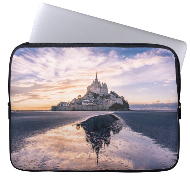 Monumenten Mount Saint-Michel, Normandy Frankrijk Laptop Sleeve (Voorkant)