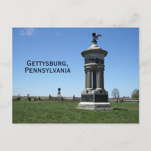 Monumenten op het Gettysburg-slagveld Briefkaart (Voorkant)