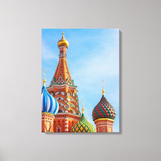 Monumenten | Sint-Basilkathedraal in Moskou Canvas Afdruk (Voorkant)