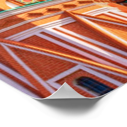 Monumenten | Sint-Basilkathedraal in Moskou Poster (Hoek)