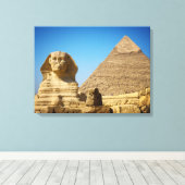 Monumenten | Sphinx & Pyramid of Egypt Canvas Afdruk (Insitu (Houten vloer))