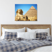 Monumenten | Sphinx & Pyramid of Egypt Canvas Afdruk (Insitu (Slaapkamer))