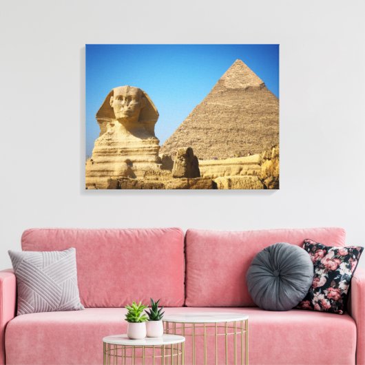Monumenten | Sphinx & Pyramid of Egypt Canvas Afdruk (Insitu (Woonkamer))