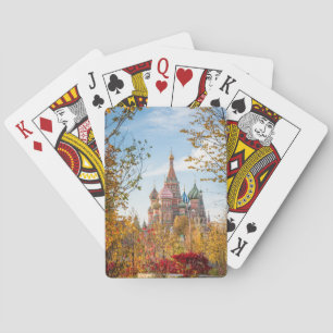 Monumenten St. Basil's Kathedraal Moskou Pokerkaarten