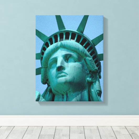 Monumenten | Statue of Liberty Face Canvas Afdruk (Insitu (Houten vloer))