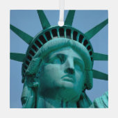 Monumenten | Statue of Liberty Face Glas Ornament (Achterkant)