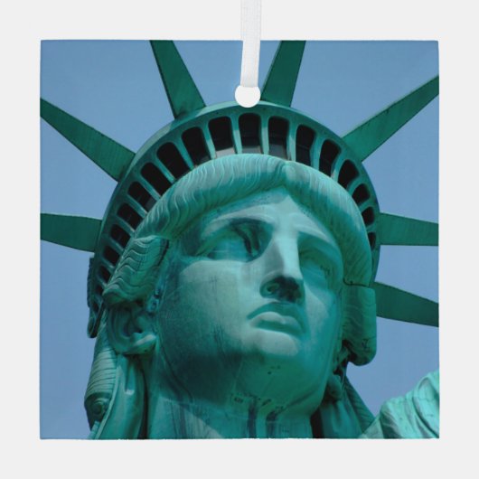 Monumenten | Statue of Liberty Face Glas Ornament (Achterkant)