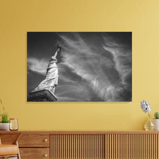 Monumenten Statue of Liberty Manhattan NYC Canvas Afdruk (Insitu (Woonkamer))