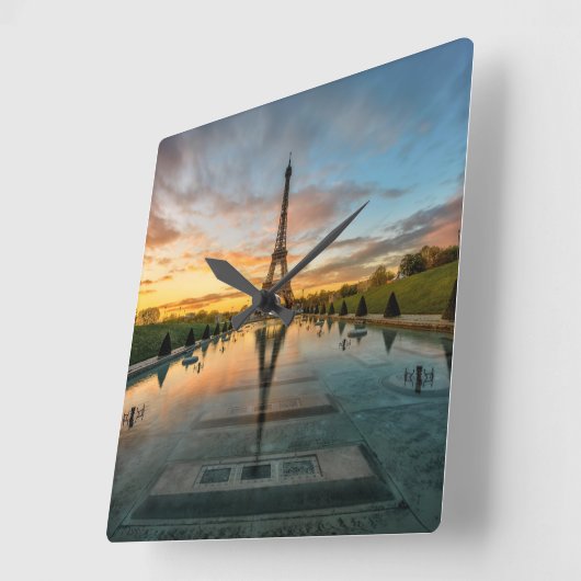 Monumenten | Sunrise Eiffel Tower Vierkante Klok (Hoek)