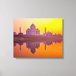 Monumenten Taj Mahal at Sunset Canvas Afdruk