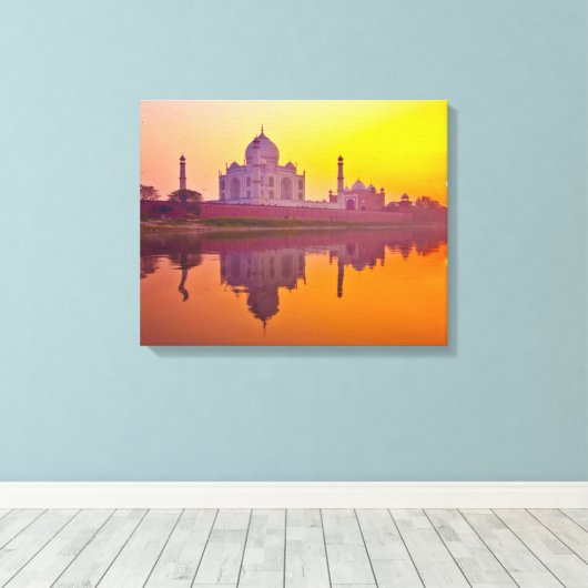 Monumenten Taj Mahal at Sunset Canvas Afdruk (Insitu (Houten vloer))