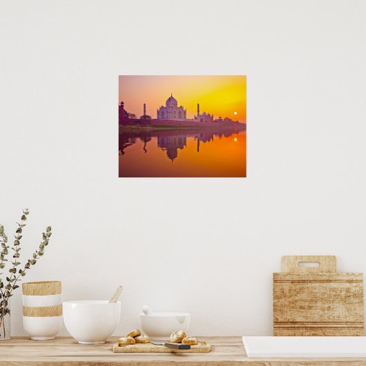 Monumenten Taj Mahal at Sunset Poster (Keuken)