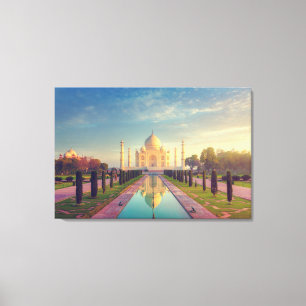 Monumenten Taj Mahal Colors Canvas Afdruk