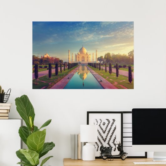Monumenten | Taj Mahal Colors Poster (Thuiskantoor)