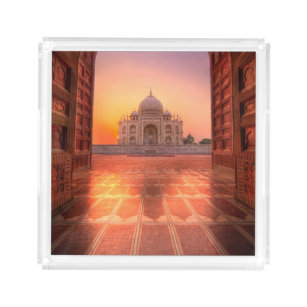 Monumenten Taj Mahal, India at Sunset Acryl Dienblad