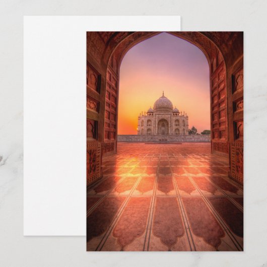Monumenten Taj Mahal, India at Sunset Bedankkaart (Voorkant / Achterkant)