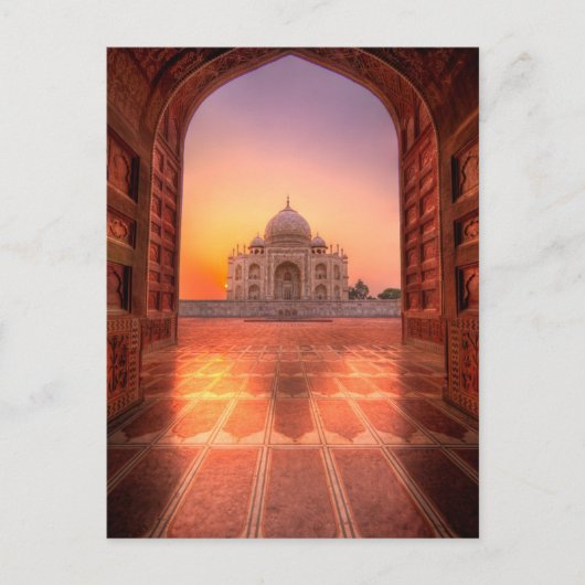 Monumenten Taj Mahal, India at Sunset Briefkaart (Voorkant)