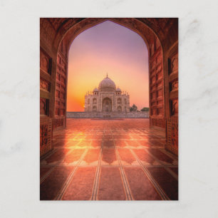 Monumenten Taj Mahal, India at Sunset Briefkaart