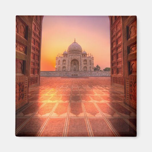 Monumenten Taj Mahal, India at Sunset Magneet (Voorkant)