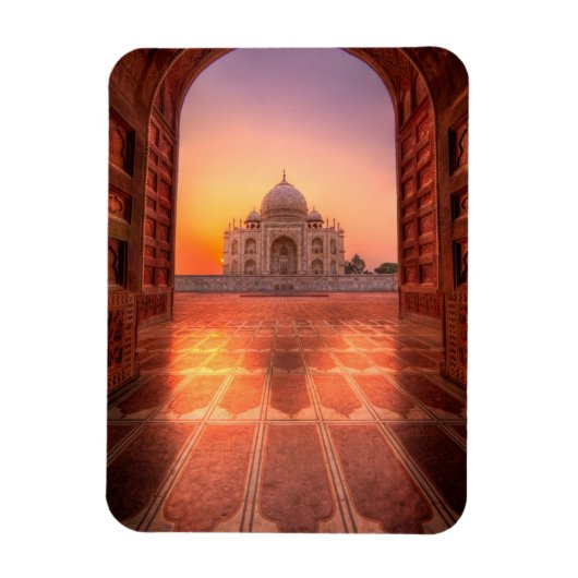 Monumenten Taj Mahal, India at Sunset Magneet (Verticaal)