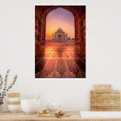 Monumenten Taj Mahal, India at Sunset Poster (Keuken)
