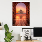Monumenten Taj Mahal, India at Sunset Poster (Thuiskantoor)