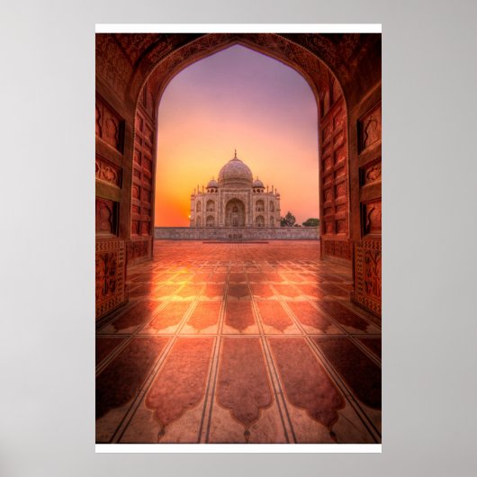 Monumenten Taj Mahal, India at Sunset Poster (Voorkant)