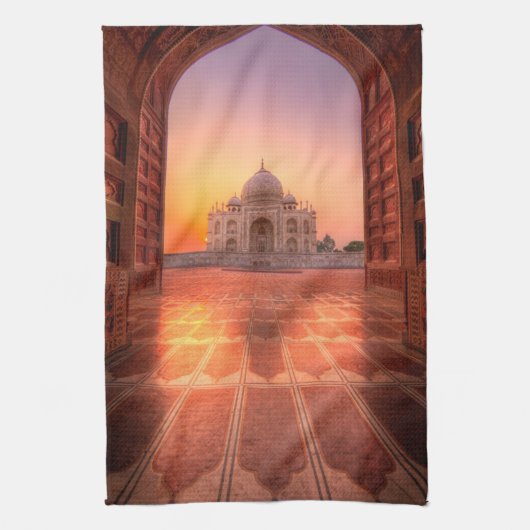 Monumenten Taj Mahal, India at Sunset Theedoek (Verticaal)
