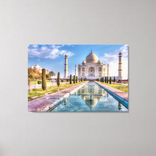 Monumenten Taj Mahal Sunrise Canvas Afdruk
