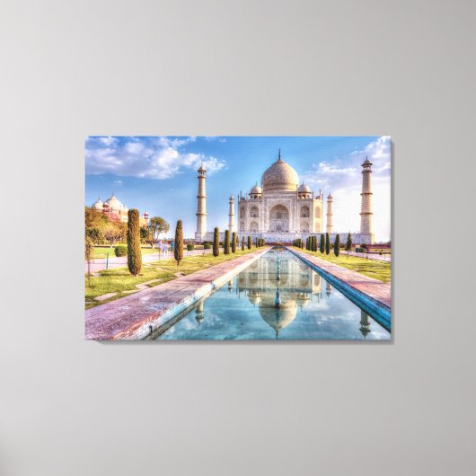 Monumenten | Taj Mahal Sunrise Canvas Afdruk (Voorkant)