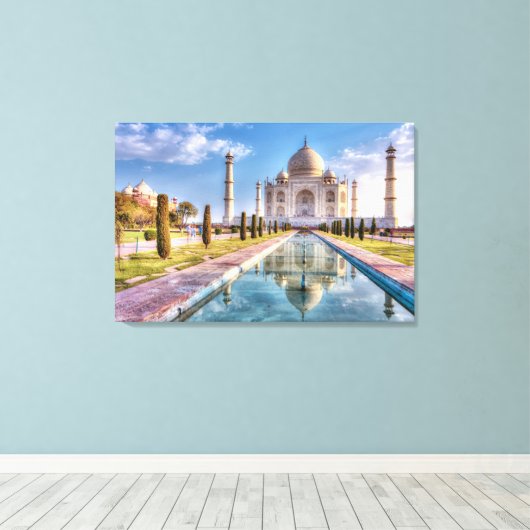 Monumenten | Taj Mahal Sunrise Canvas Afdruk (Insitu (Houten vloer))