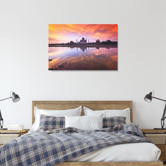 Monumenten | Taj Mahal Sunset Canvas Afdruk (Insitu (Slaapkamer))