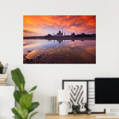 Monumenten | Taj Mahal Sunset Poster (Thuiskantoor)