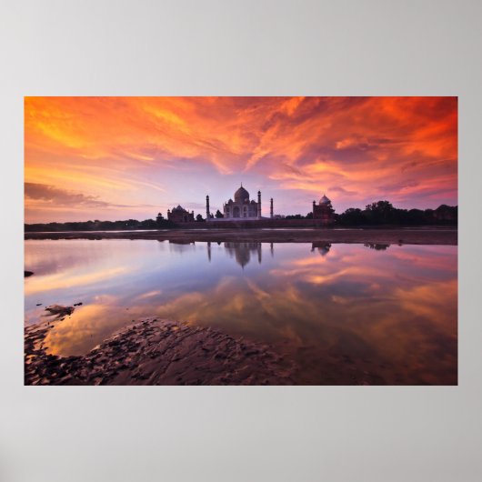 Monumenten | Taj Mahal Sunset Poster (Voorkant)