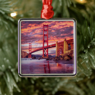 Monumenten The Golden Gate San Francisco, CA Metalen Ornament