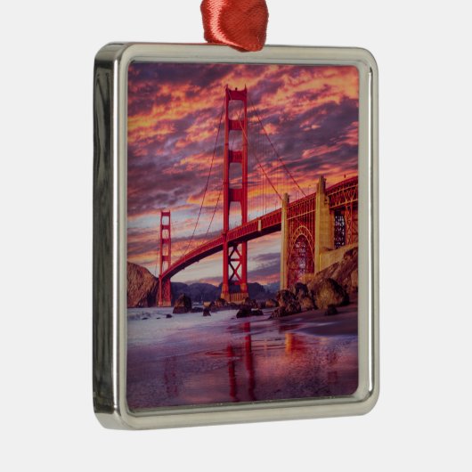 Monumenten | The Golden Gate San Francisco, CA Metalen Ornament (Rechts)
